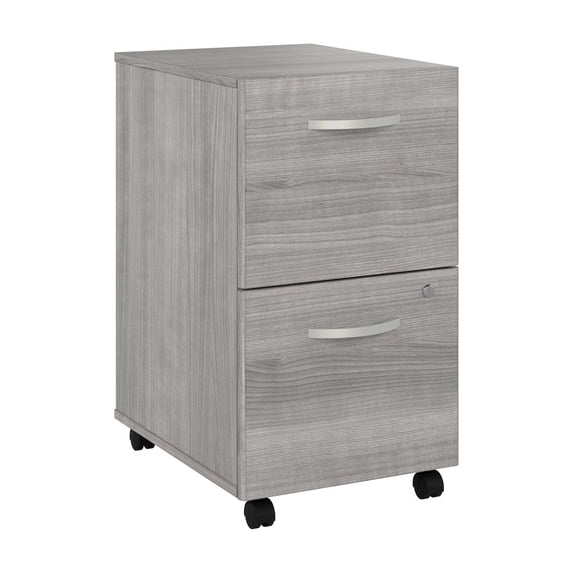 Hybrid 2 Drawer Mobile File Cabinet in Platinum Gray - Engineered Wood