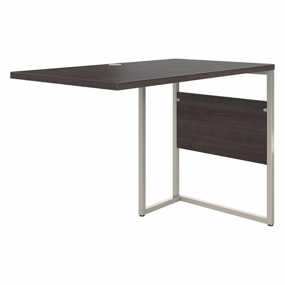 Modern Hickory and Steel Rectangular Computer Desk