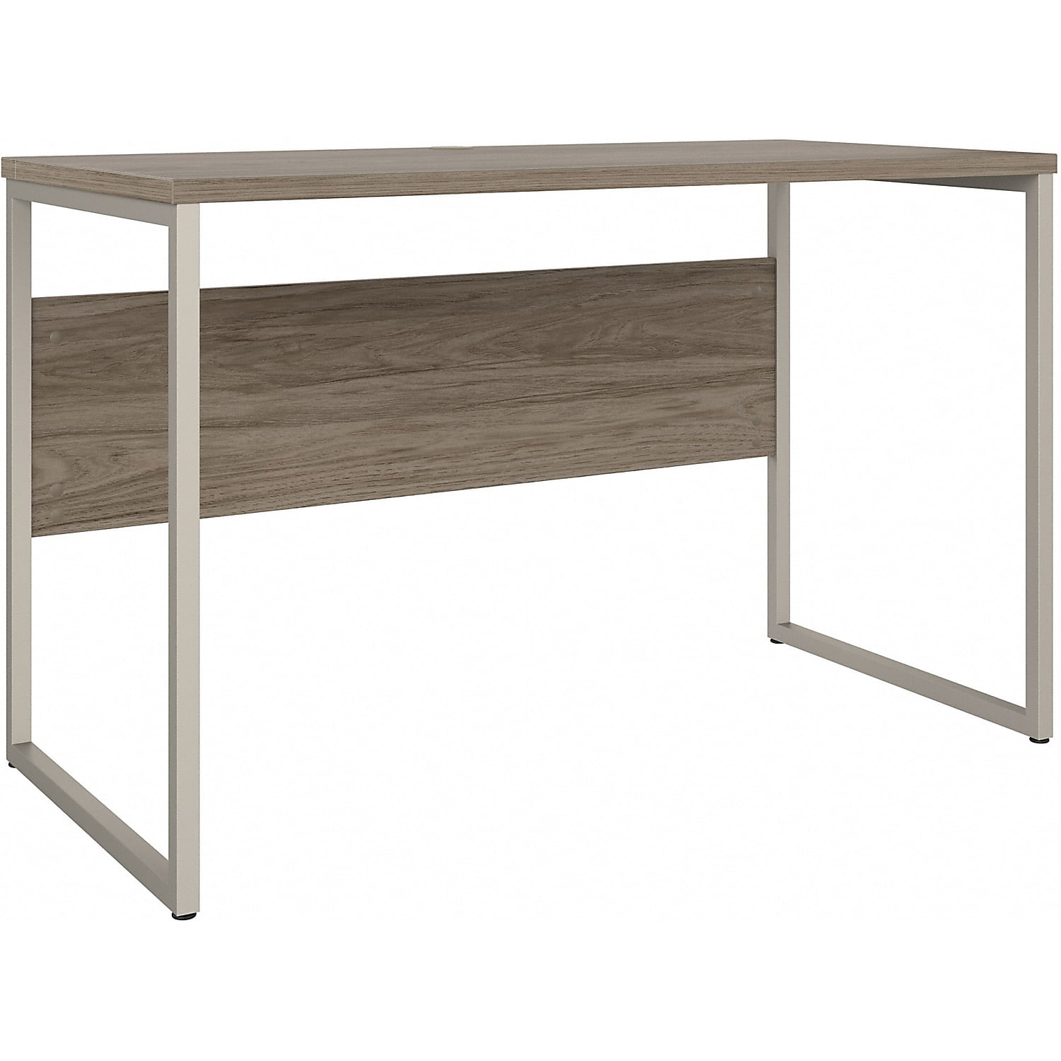 Contemporary Modern Hickory 48" Computer Desk with Silver Metal Legs