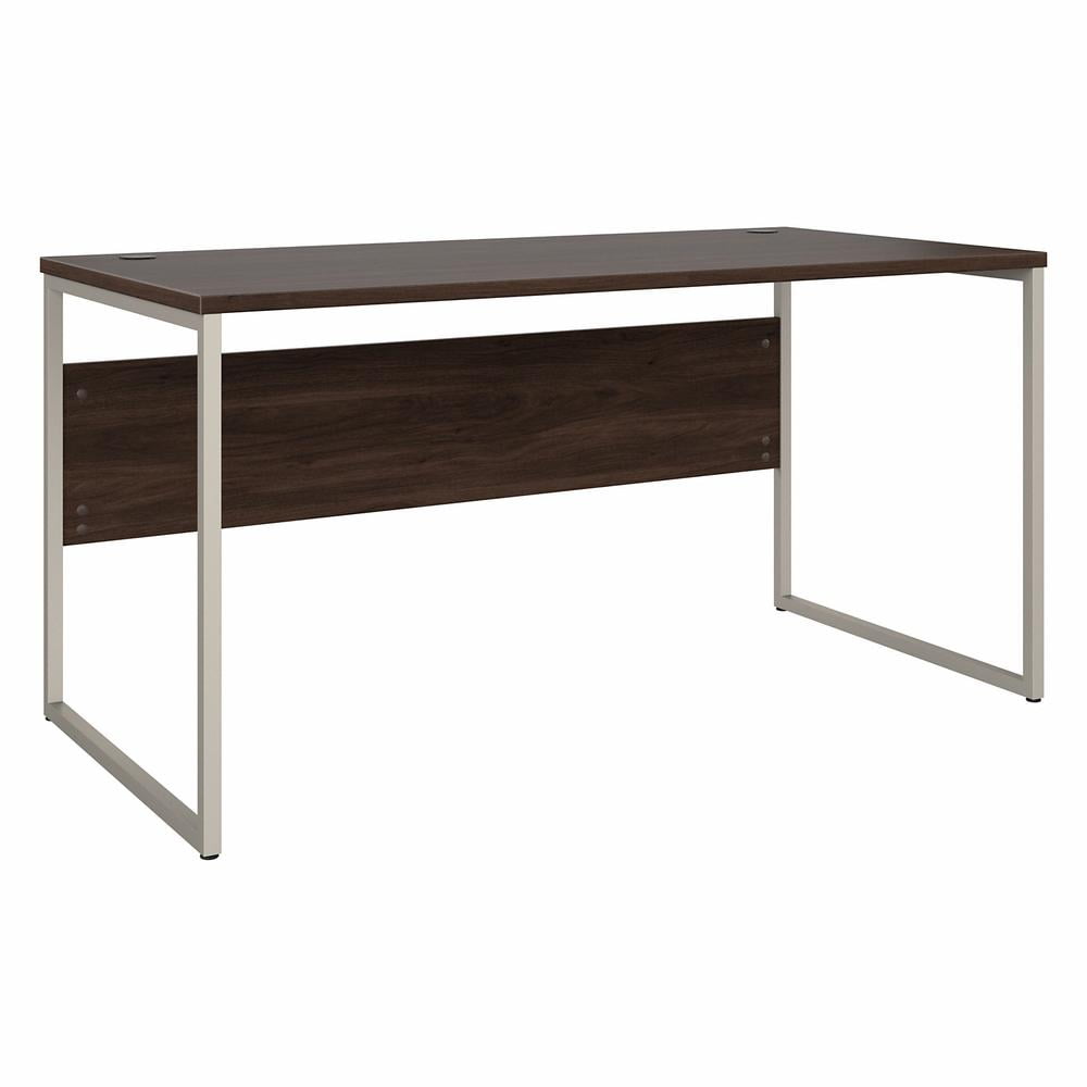Black Walnut and Silver Modern Home Office Desk