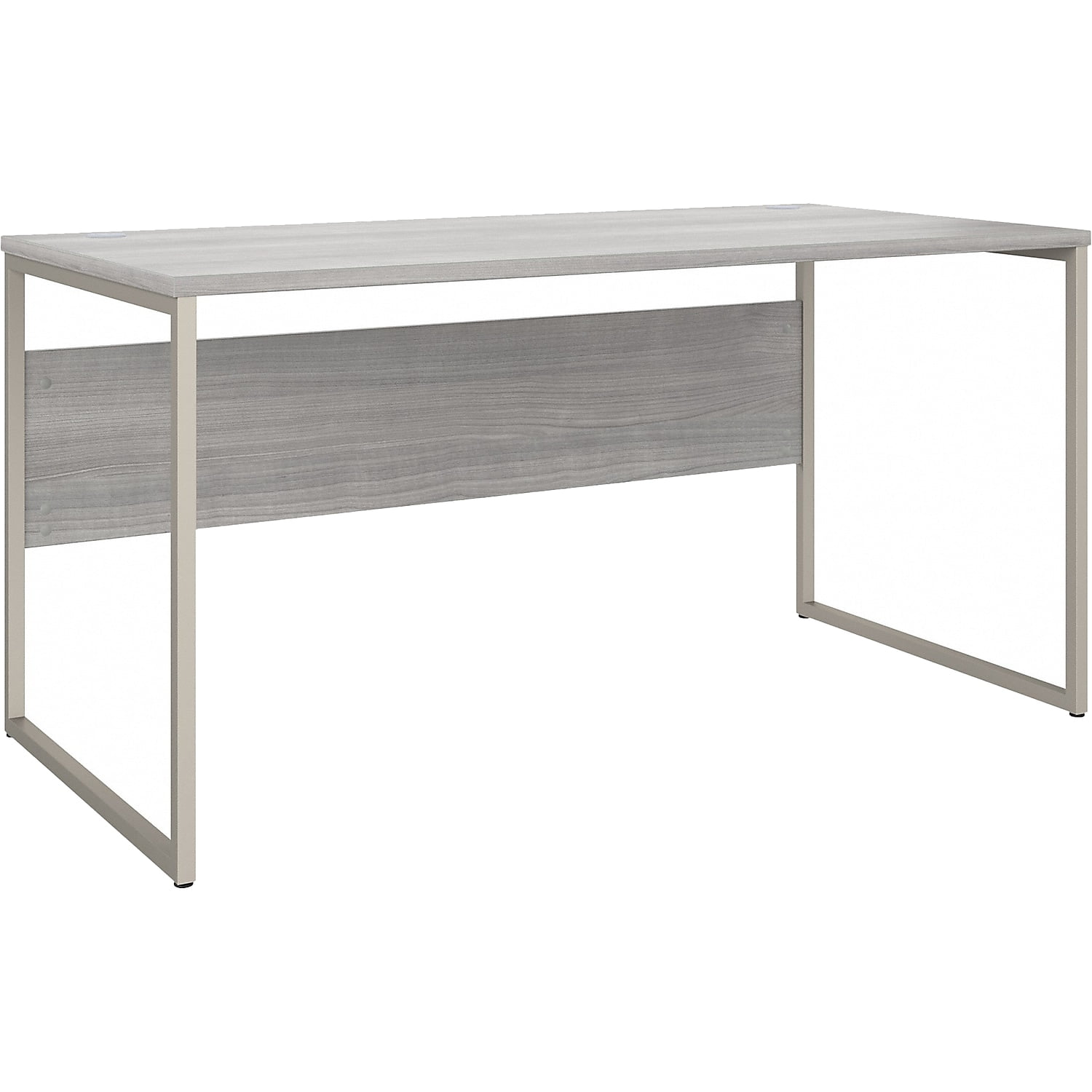 Platinum Gray Wood and Metal Home Office Desk