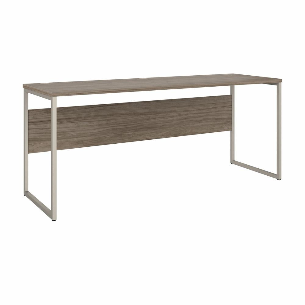 Modern Hickory 72" Home Office Desk with Metal Legs and Drawer