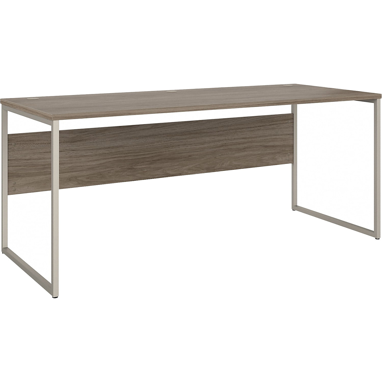 Modern Hickory and Silver Home Office Desk with Metal Legs
