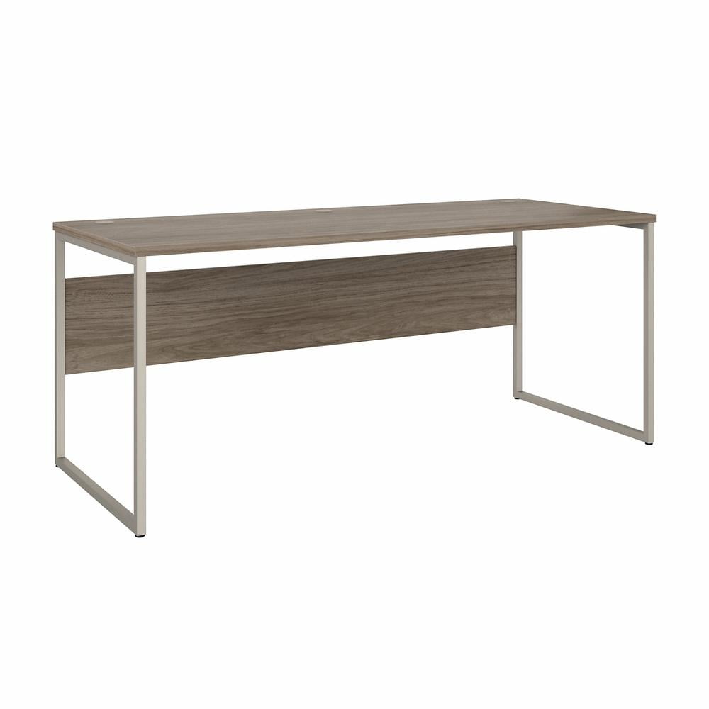 Modern Hickory and Silver Home Office Desk with Metal Legs