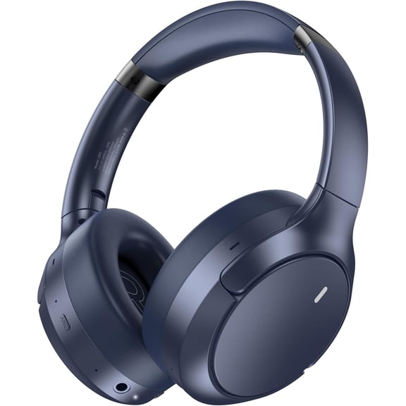 Hybrid ANC Over-Ear Headphones, 100H Playtime, Hi-Res Audio, 6.0, Multi-Mode Noise Cancellation, Comfort Fit, iOS & Android Compatible, Foldable Design, Travel-Friendly (Blue)