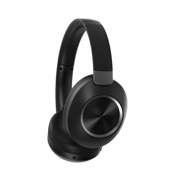 Hybrid ANC Wireless Headphones 60H Playtime - Fast Charging, Hi-Res Audio, Over-Ear Bluetooth Headsets for Travel/Home/Office (Black)