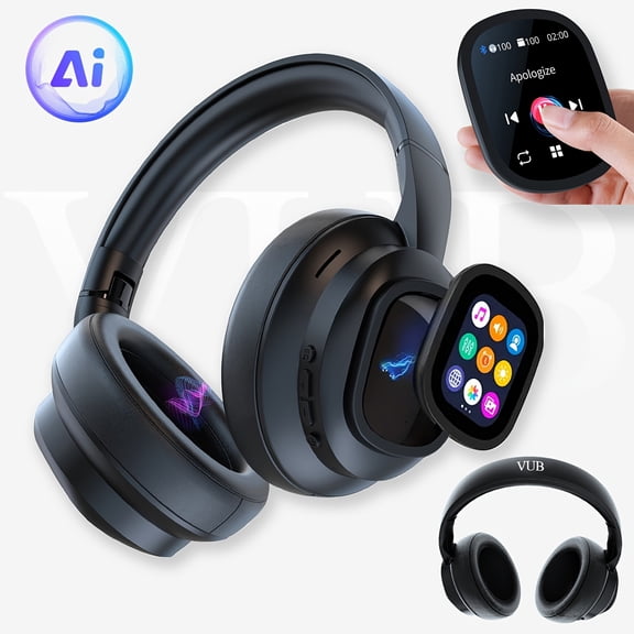 Hybrid ANC Wireless Headphones with AI Translation, Touchscreen, Remote Photo Control, Microphone, Soft Ear Pads, Bass EQ, Comfort Fit for Tablet