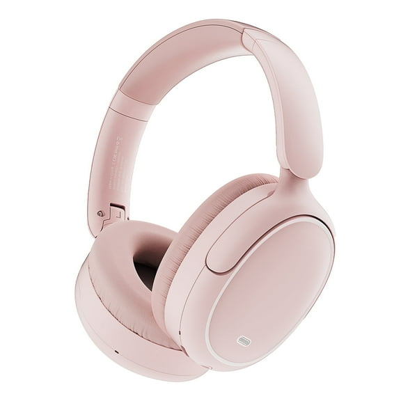 Hybrid Active Noise Cancelling -45dB, Bluetooth Headphones 5.4, 50H Playtime Earbuds, Clear Call with 4 Mics, Bass Boosted by 90%, Comfort Fit Over Ear Headphones for Travel Home Office PC Pink