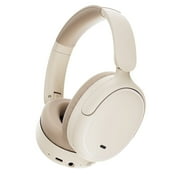 Hybrid Active Noise Cancelling -45dB, Bluetooth Headphones 5.4, 50H Playtime, Clear Call with 4 Mics, Bass Boosted by 90%, Comfort Fit Over Ear Headphones for Travel Home Office PC Beige