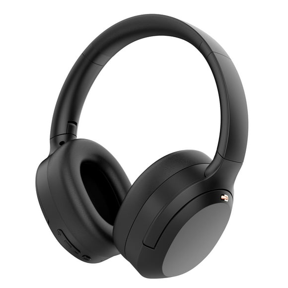 Active Noise Cancelling Headphones, -45dB Bluetooth Headphones 5.4, 50H Playtime Earbuds, Bass Boosted by 90%, Clear Call with 4 Mics, Comfort Fit Over Ear Headphones for Travel Home Office PC Black