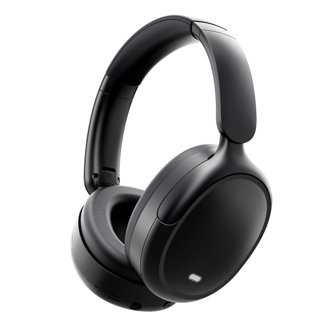 Hybrid Active Noise Cancelling -45dB, Bluetooth Headphones 5.4, 50H Playtime Earbuds, Clear Call with 4 Mics, Bass Boosted by 90%, Comfort Fit Over Ear Headphones for Travel Home Office PC Black