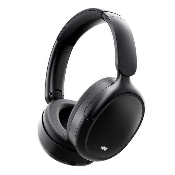 Hybrid Active Noise Cancelling -45dB, Bluetooth Headphones 5.4, 50H Playtime Earbuds, Clear Call with 4 Mics, Bass Boosted by 90%, Comfort Fit Over Ear Headphones for Travel Home Office PC Black