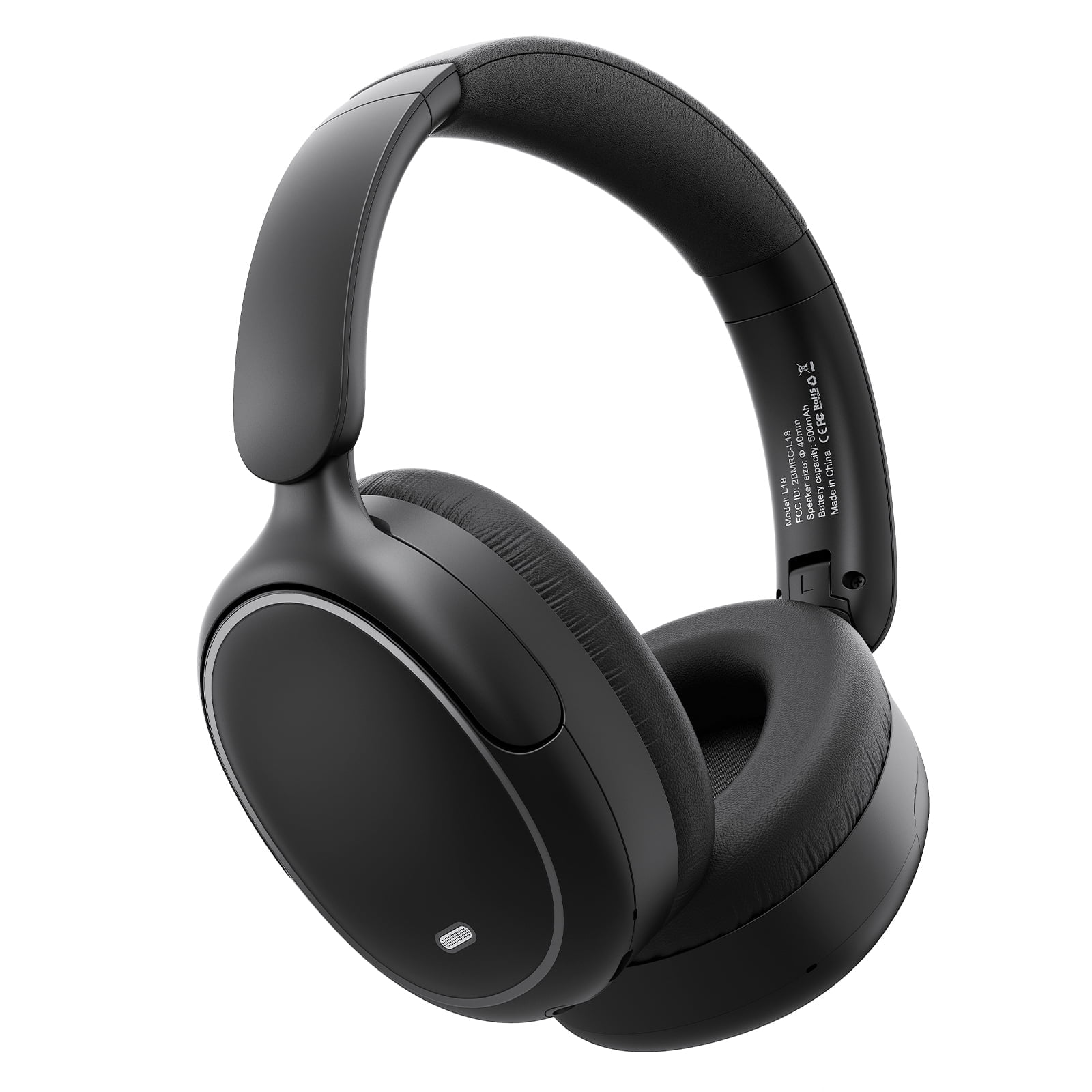 Hybrid Active Noise Cancelling Headphones -45dB, Bluetooth Headphones 5.4, Bass Boosted by 90%, 50H Playtime, ENC Clear Call, Comfort Fit Over Ear Wireless Headphone for Travel Office PC Pure Black thumbnail 2