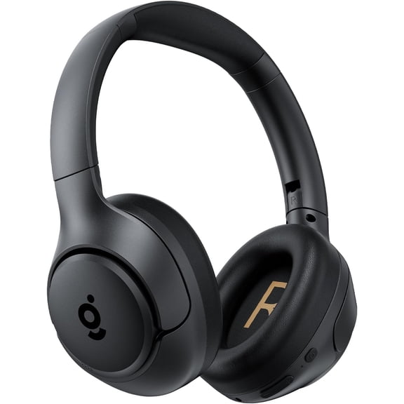 Hybrid Active Noise Cancelling Headphones, Wireless ANC Bluetooth 5.4 Over Ear Headphones, Clear Calls, Deep Bass, 60H Playtime, Comfort Fit, Foldable Headset for Gym Travel Office Home Black