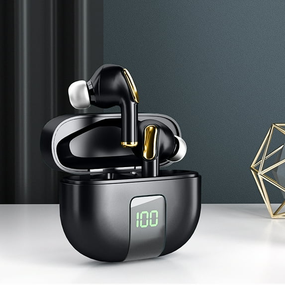 Hybrid Active Noise Cancelling Wireless Earbuds, 6 Mics ENC Clear Call, IPX8 Waterproof, in Ear Bluetooth 5.3 Headphones Stereo Bass Ear Buds 59H Playtime with LED Display 32 EQs via APP,Black