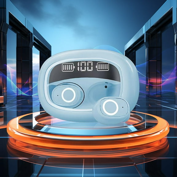 Hybrid Active Noise Cancelling Wireless Earbuds, 6 Mics ENC Clear Call, IPX8 Waterproof, in Ear Bluetooth 5.3 Headphones Stereo Bass Ear Buds 59H Playtime with LED Display 32 EQs via APP(Sky Blue)