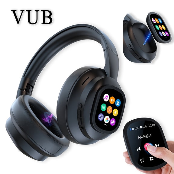 Hybrid Active Noise Cancelling Wireless Over-Ear Headphones with Touchscreen and Built-in Microphone