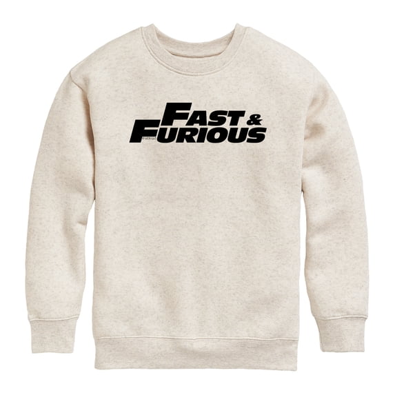 Fast & Furious - Logo Black - Youth Boys Crew Fleece Sweatshirt