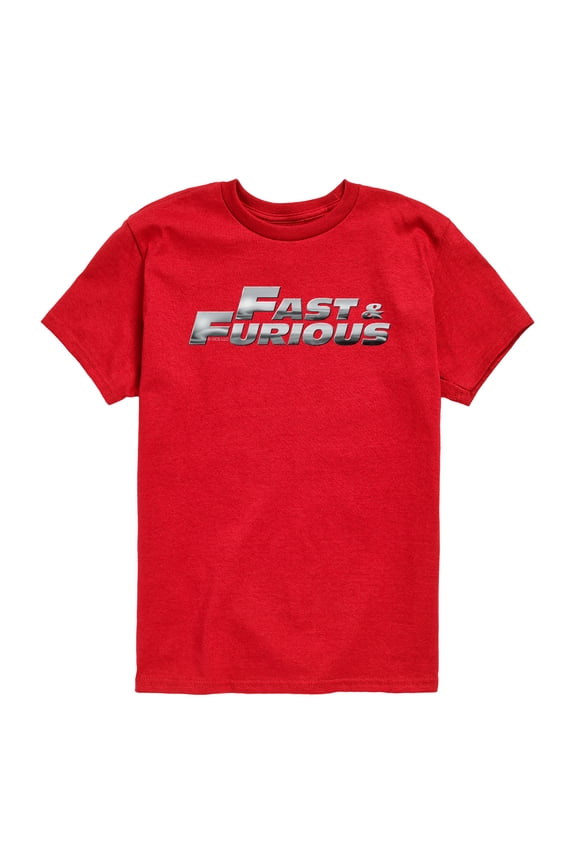 - Fast and Furious Logo Chrome - Youth Boys Short Sleeve Graphic T-Shirt