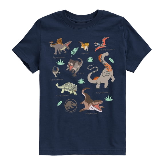 Jurassic World - Kawaii Dinosaurs - Youth Boys Short Sleeve Graphic T-Shirt