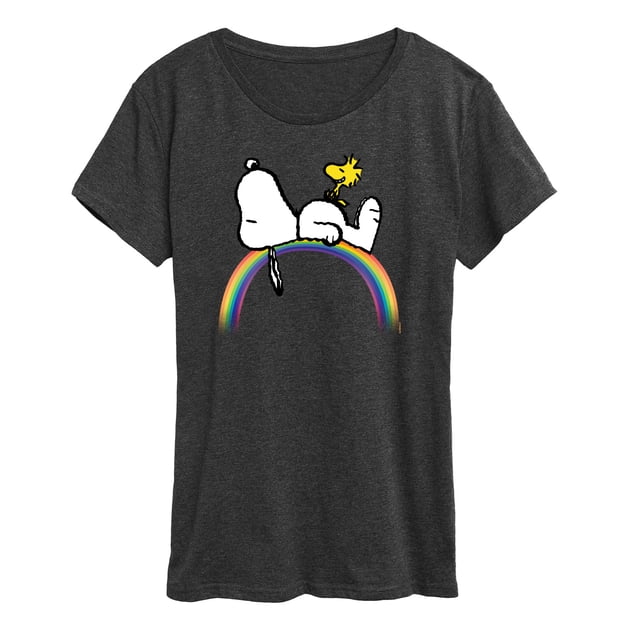 Peanuts - Snoopy on Rainbow - Women's Short Sleeve Graphic T-Shirt