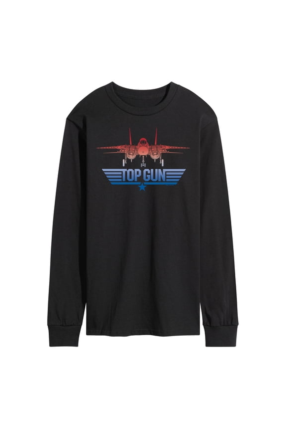 Hybrid Apparel - Top Gun - Top Gun Fighter Jet Logo - Men's Long Sleeve Graphic T-Shirt