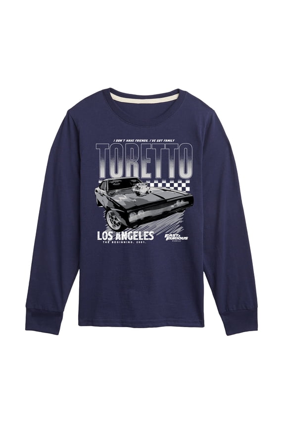 - Toretto Racing Tee - Youth Boys Long Sleeve Graphic T-Shirt