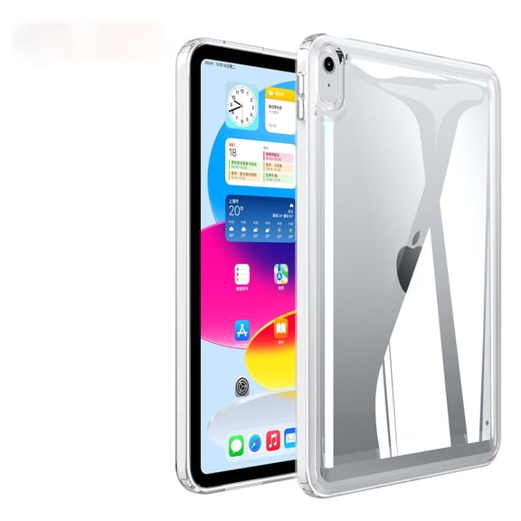 Hybrid Back Case for Apple iPad Air 11 (2024), iPad Air 5th Generation (2022) / iPad Air 4th Gen (2020) - Slim Clear Transparent Back Cover with Shockproof Soft TPU Bumper,Transparent