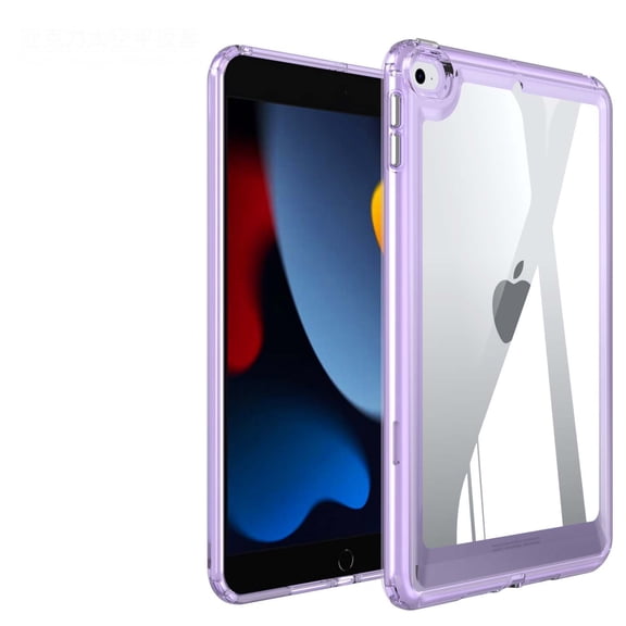 Hybrid Back Case for iPad mini 5/mini 4,Slim&Light, - Ultra Slim Clear Transparent Rugged Back Cover with Shockproof Resistant Flexible Soft Transparent TPU Bumper,Lightpurple