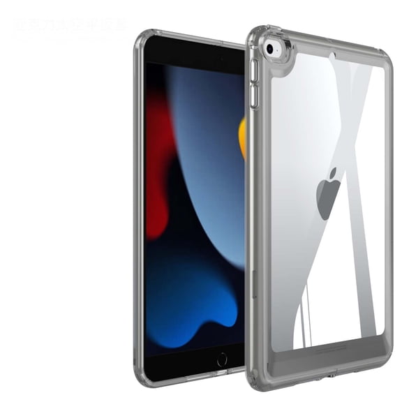 Hybrid Back Case for iPad mini 5/mini 4,Slim&Light, - Ultra Slim Clear Transparent Rugged Back Cover with Shockproof Resistant Flexible Soft Transparent TPU Bumper,Grey