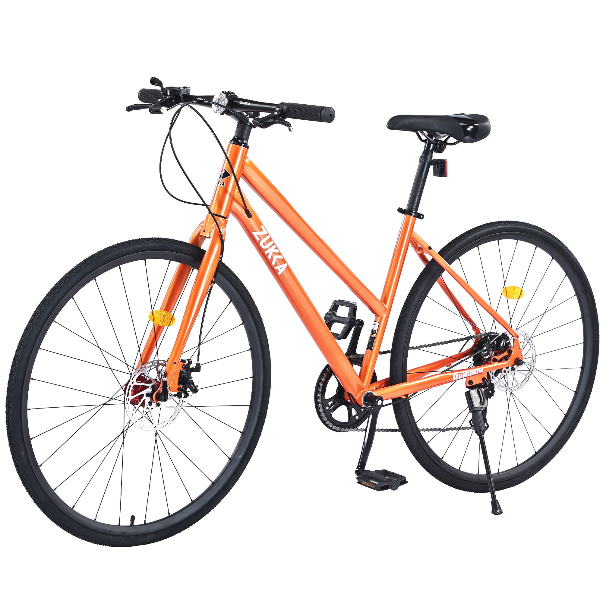 Hybrid Bike 700C for Adults 7 Speed Road Bike w Dual Disc Brake Adults City Commuter Bike for Womens Mens Comfort Street Bicycle Carbon Steel Frame 85 Pre assembled Purple Walmart