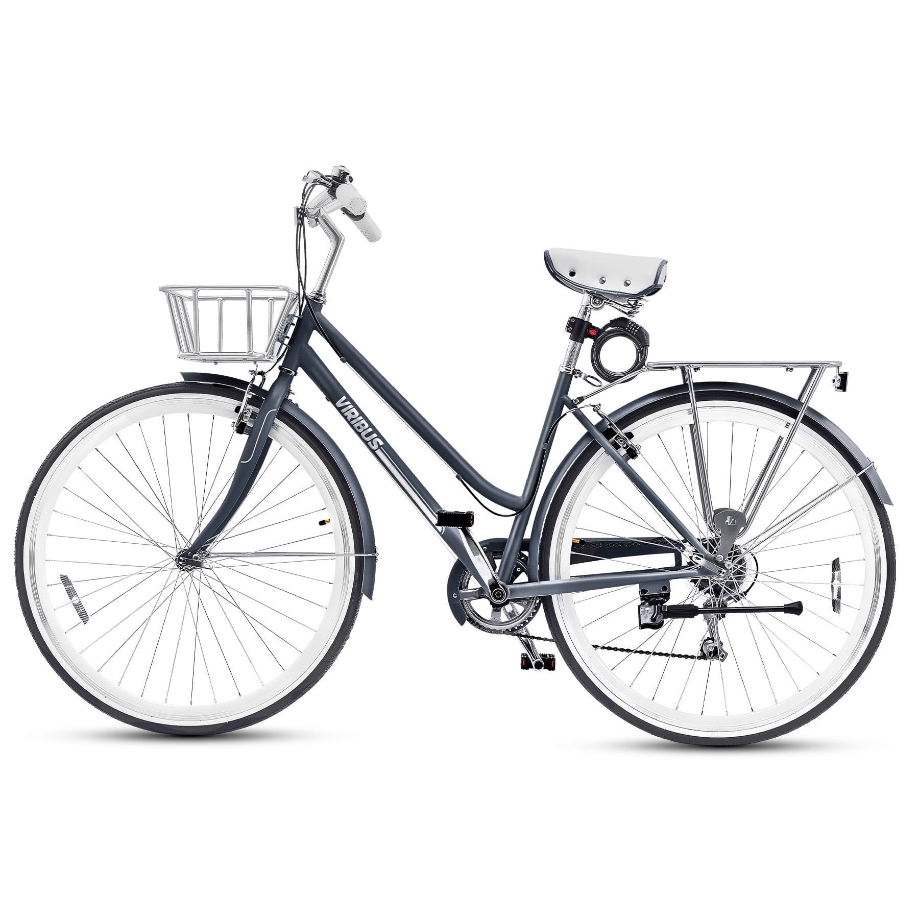 Hybrid Bike, 700c City Commute Cruiser Bike with 7 Speed Drivetrain 28 ...