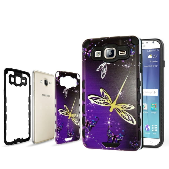 Hybrid Butterfly on Double Shade For Samsung Galaxy S7 Edge G935 Advanced Ultra Shock Proof Lightweight case Drop Protective Case Cover TPU+PC Case Shock Absorb Enhanced Bumper Case Dual Layer