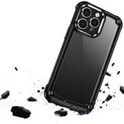 Hybrid Case Compatible with Apple iPhone 11 (6.1") Hybrid Transparent Rubber Gummy with Metal Buttons Hard TPU Corner Bumper Frame Cover [ Clear / Black ]