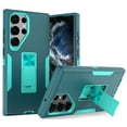thumbnail image 1 of Hybrid Case for Galaxy S24 Ultra, Protective Slim Cover Heavy Duty Rugged Shockproof with Kickstand Support Magnetic Car Mount Hard PC Armor Case for Samsung S24 Ultra,Blue+Mint, 1 of 7