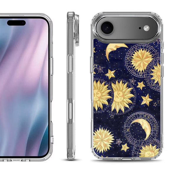 Shockproof Protective Phone Case for iPhone Air, by OneToughShield - Moon Sun Star