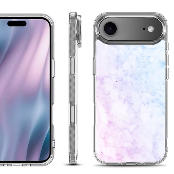 Shockproof Protective Phone Case for iPhone Air, by OneToughShield - Marble Pink/Blue