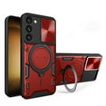 thumbnail image 1 of Hybrid Case for Samsung Galaxy S21, with Rotating Stand Ring Magnetic Magnet Drop Protection Rugged Cover Heavy Duty Phone Case for Samsung Galaxy S21 - Red, 1 of 11