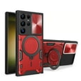 thumbnail image 1 of Hybrid Case for Samsung Galaxy S21 Ultra, with Rotating Stand Ring Magnetic Magnet Drop Protection Rugged Cover Heavy Duty Phone Case for Samsung Galaxy S21 Ultra - Red, 1 of 11