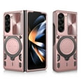 thumbnail image 1 of Hybrid Case for Samsung Galaxy Z Fold 7 with Camera Cover & Kickstand, with Rotating Stand Ring Magnetic Magnet Sliding Lens Protection Cover Phone Case for Samsung Galaxy Z Fold 7 - Pink, 1 of 11