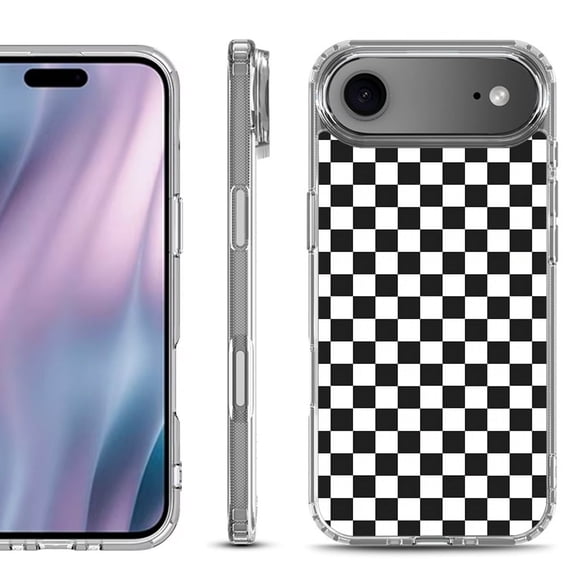 Shockproof Protective Phone Case for iPhone Air, by OneToughShield - Checker B/W