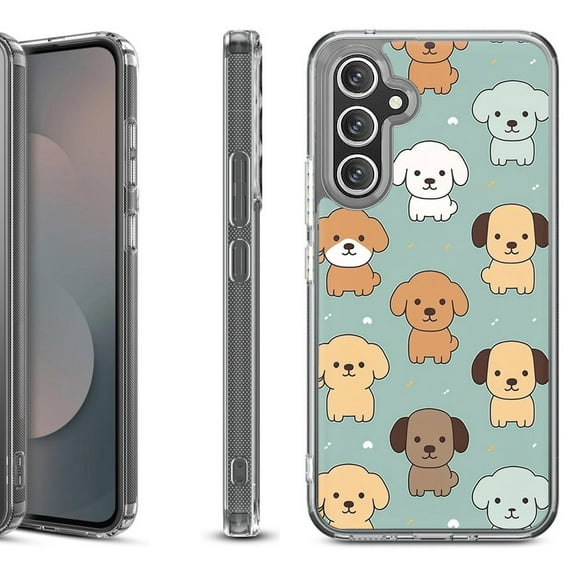 Shockproof Protective Phone Case Cover for Samsung Galaxy S25 FE, by OneToughShield - Puppies