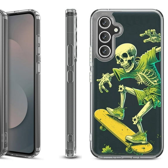 Shockproof Protective Phone Case Cover for Samsung Galaxy S25 FE, by OneToughShield - Skeleton Skater