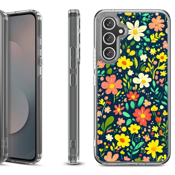 Shockproof Protective Phone Case Cover for Samsung Galaxy S25 FE, by OneToughShield - Flower Symphony