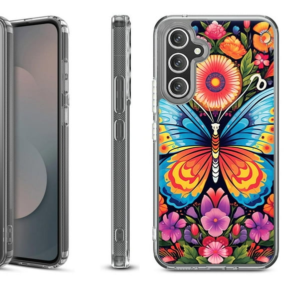 Shockproof Protective Phone Case Cover for Samsung Galaxy S25 FE, by OneToughShield - Butterfly Garden
