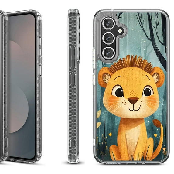 Shockproof Protective Phone Case Cover for Samsung Galaxy S25 FE, by OneToughShield - Curious Lion Cub