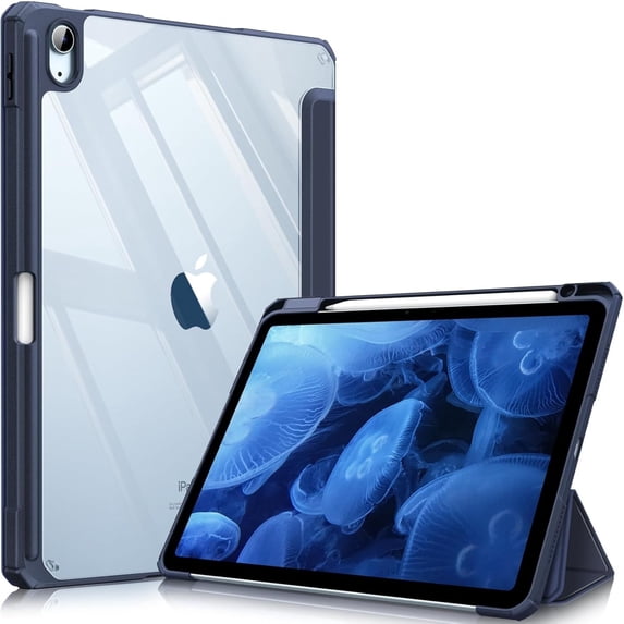 Hybrid Case for iPad (A16) 11th / 10th Generation (2025/2022), Flip Stand Folio Cover with Pencil Holder