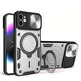 thumbnail image 1 of Hybrid Case for iPhone 11, with Rotating Stand Ring Magnetic Magnet Drop Protection Rugged Cover Heavy Duty Phone Case for iPhone 11 - Silver, 1 of 11