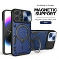 thumbnail image 1 of Hybrid Case for iPhone 14 Pro Max, with Rotating Stand Ring Magnetic Magnet Drop Protection Rugged Cover Heavy Duty Phone Case for iPhone 14 Pro Max - Blue, 1 of 7