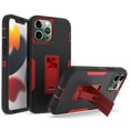 thumbnail image 1 of Hybrid Case for iPhone 15 Pro Max, Protective Slim Cover Heavy Duty Rugged Shockproof with Kickstand Support Magnetic Car Mount Hard PC Armor Case for iPhone 15 Pro Max, Black+Red, 1 of 7